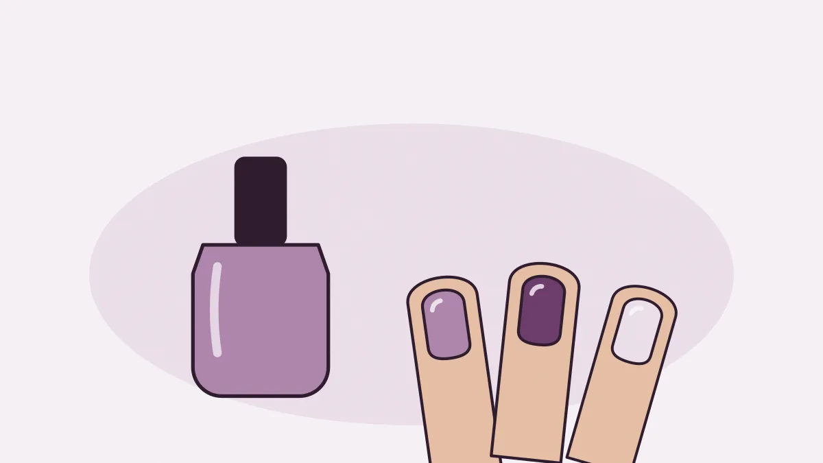 Un flacon de vernis, une lime et une main posée à plat